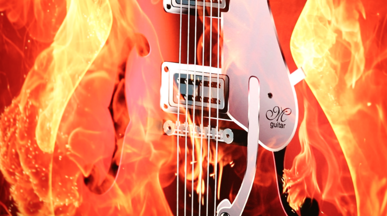 Thin ink layer technology – guitar on fire Thin ink layer technology - guitar on fire