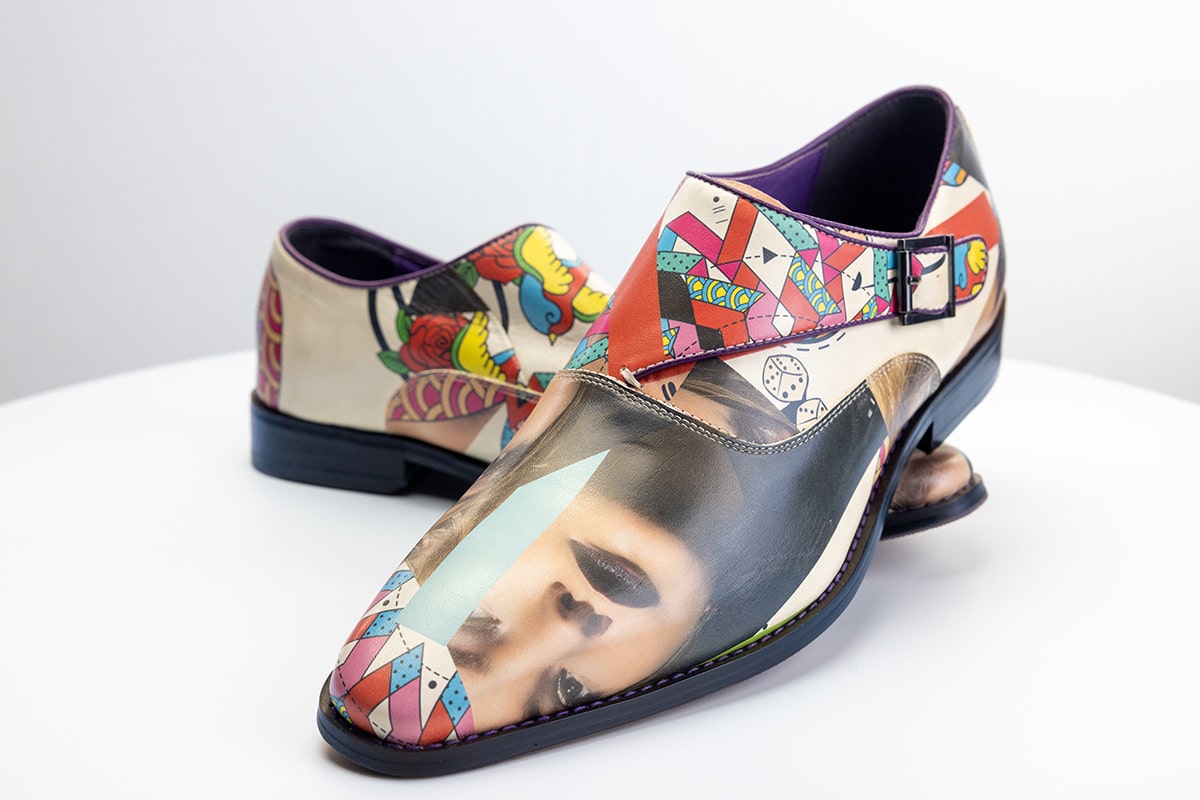 Leather shoes printed with Agfa's Alussa inkjet technology