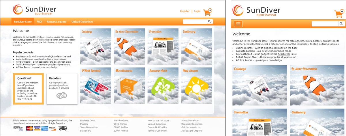 StoreFront 5.5 Responsive Thumbnails 2 StoreFront v5.5 on mobile and desktop system