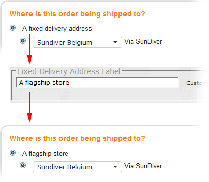 shipping label change