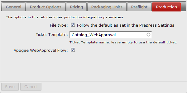 Job ticket template configuration