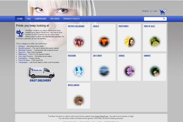 Web To Print Asanti Storefront Asanti StoreFront sample store