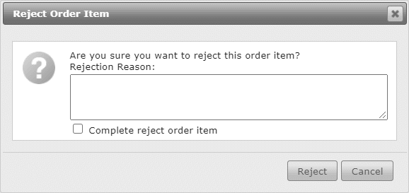 order rejection