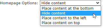 Hide content on web-to-print homepage